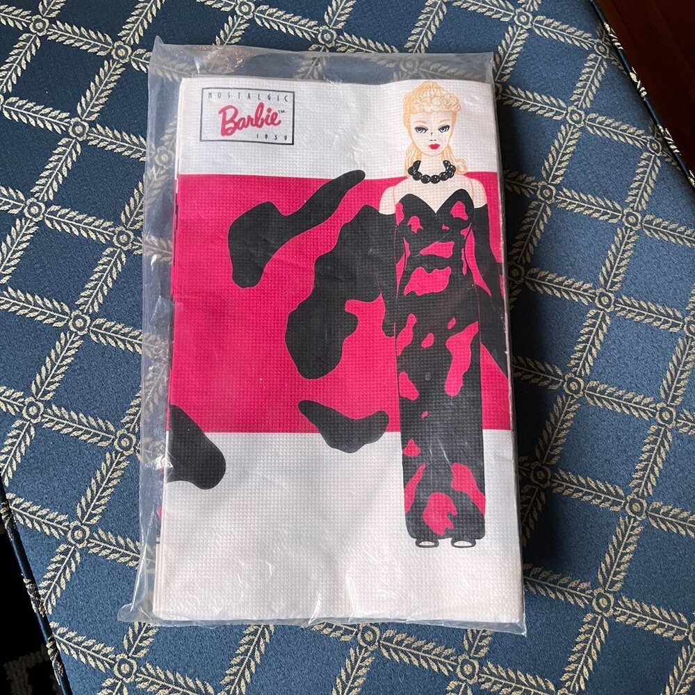 NEW! Vintage Barbie Paper Tablecloth Table Cover Party C.A. Reed 96x52 Fashion